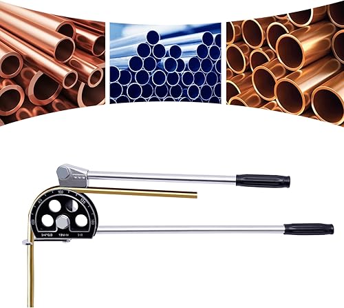 Miniatura 5 de Dobladora manual de tubos de 34 "OD Tubo Bender Herramienta de flexión HVAC de 180 grados para tubos de cobre y aluminio Reparación de refrigeración