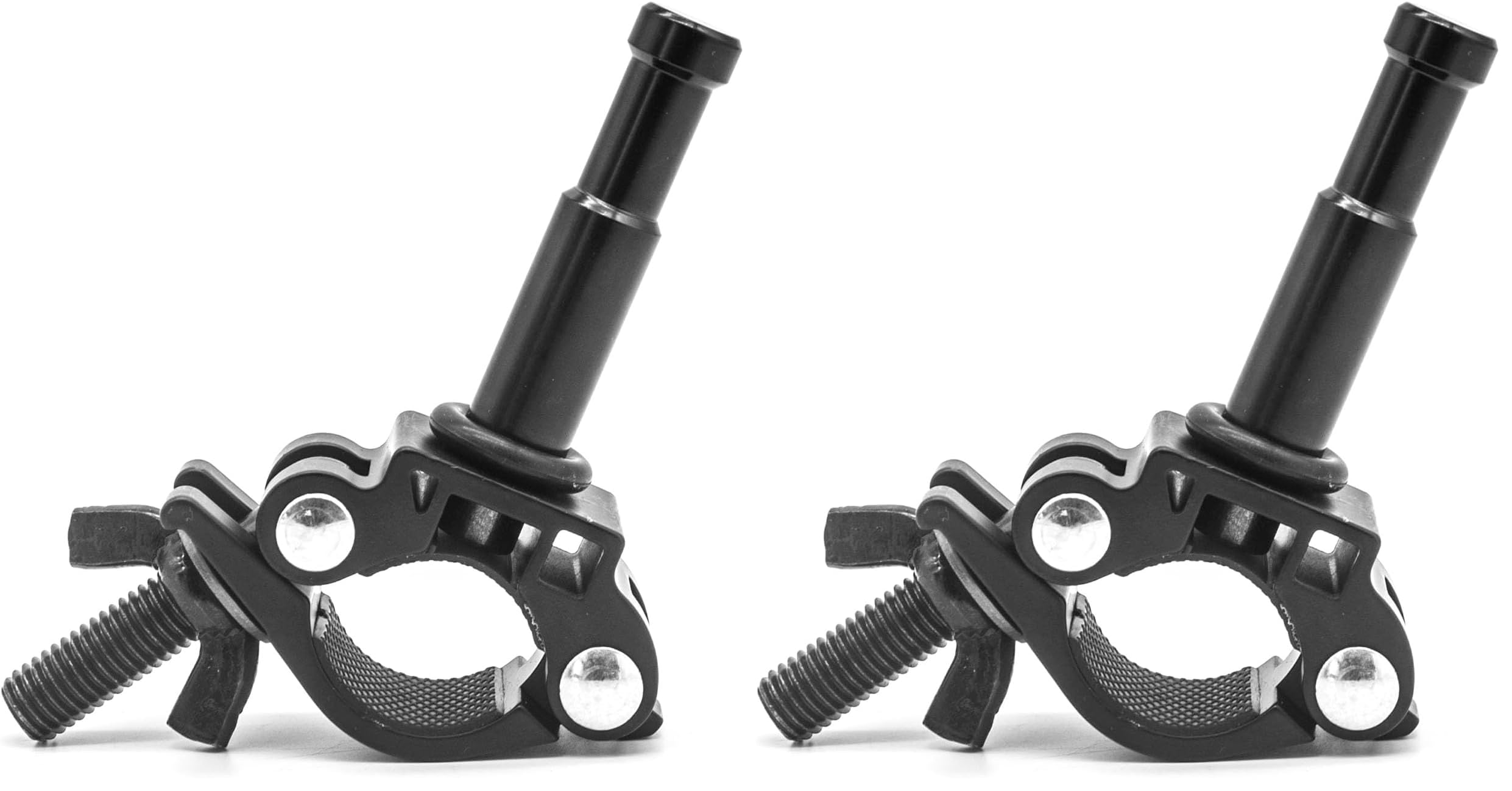 PHOCUS Half Coupler Clamp with 5/8" Pin, Photography Heavy Duty Truss Clamp for Round Tube to Support Studio Lighting, LED Ring Lights, Video Equipment (Clamp Range: 30-35mm) (Pack of 2)