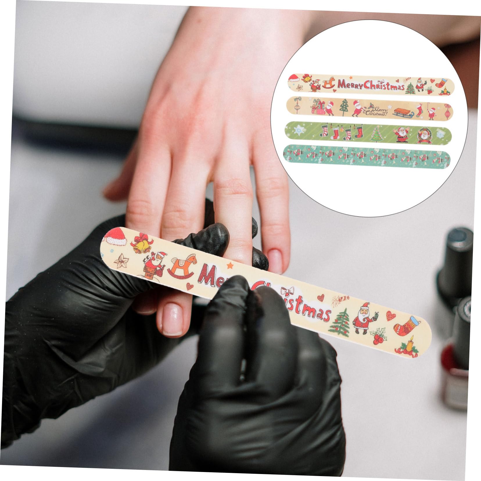 Garneck 12 Stück Teiliges Weihnachts Professionelle Maniküre Pediküre Feilen Doppelseitig für DIY Nagelpflege Zuhause Geschenk für Damen Mädchen