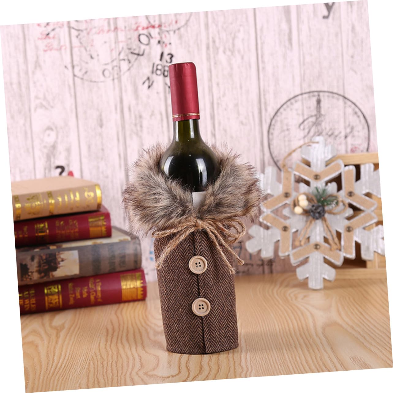VERDANVERSE 2 Pièces Housse de Bouteille de Vin pour Noël Housse Festive pour Fêtes Lot