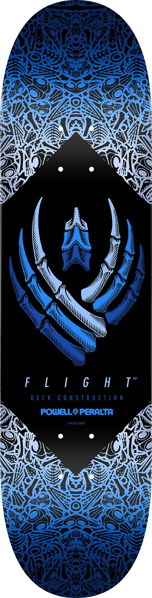 Powell Peralta Flight Bones Skateboard Deck, Blue, 9.0
