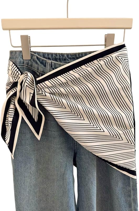 Women's Triangle Scarf Belt Satin Skinny Waist Sash Tie Wrap Fashion Accessory Dresses Pants Neck Scarf Hair Wrap
