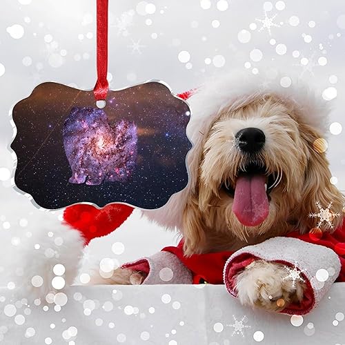 Miniatura 6 de Adorno navideño de cielo estrellado para perro, Chow Chow, novedoso, acrílico, adornos de Navidad, acuarela, galaxia, perro, cachorro, adorno de