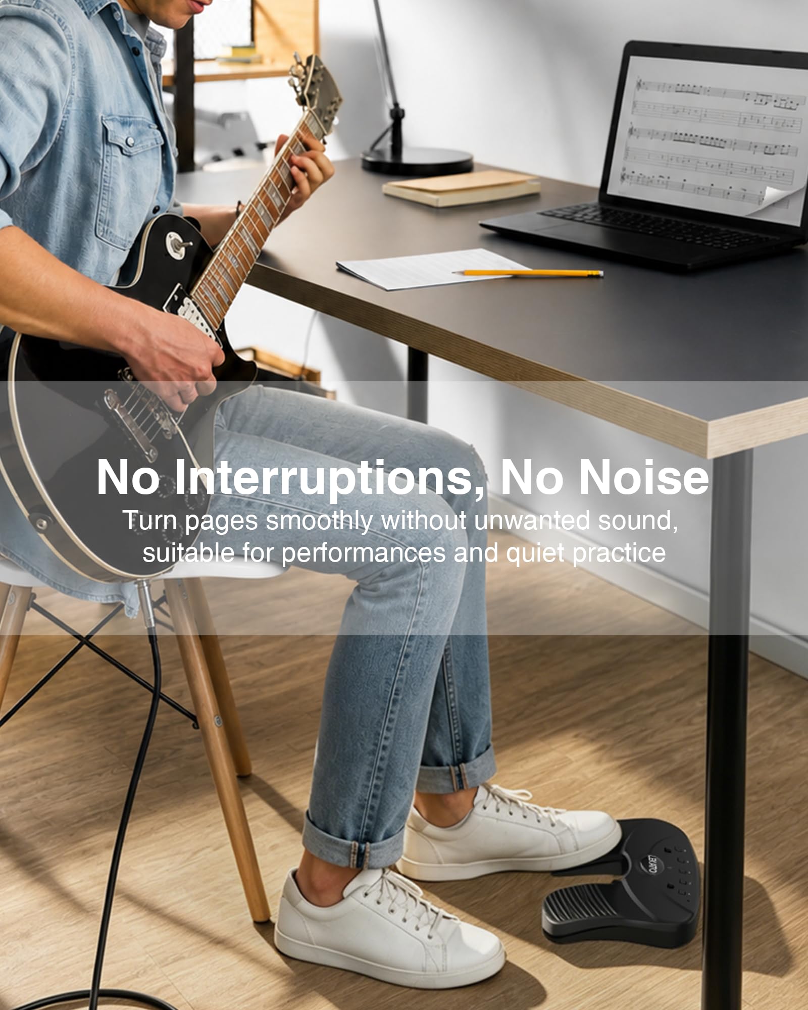 LEKATO Bluetooth Page Turning Pedale Silenzioso Partizioni Pagina Turner Pedale per Tablet e Telefono