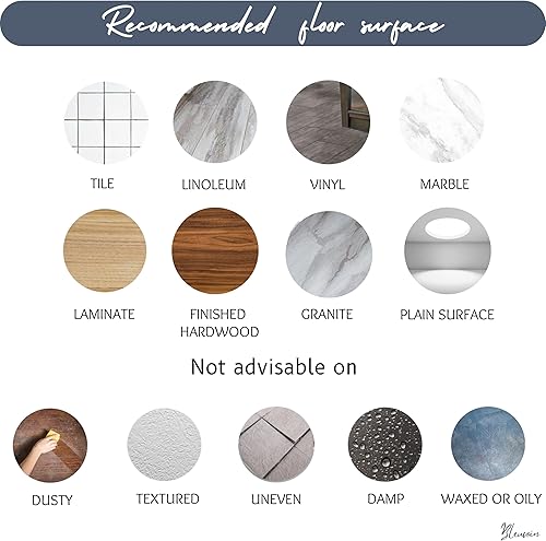 Miniatura 4 de Bleucoin Adhesivos de azulejos de suelo de mármol blanco y negro sólido antideslizante para despegar y pegar para baño, cocina, suelo de lavandería,