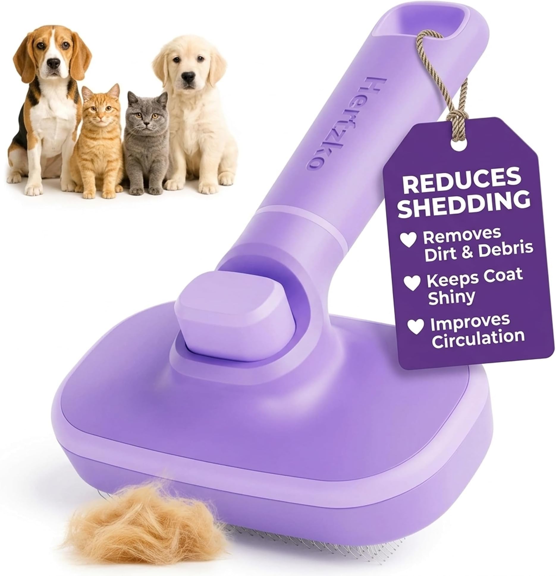 Hertzko Self Cleaning Slicker Brush