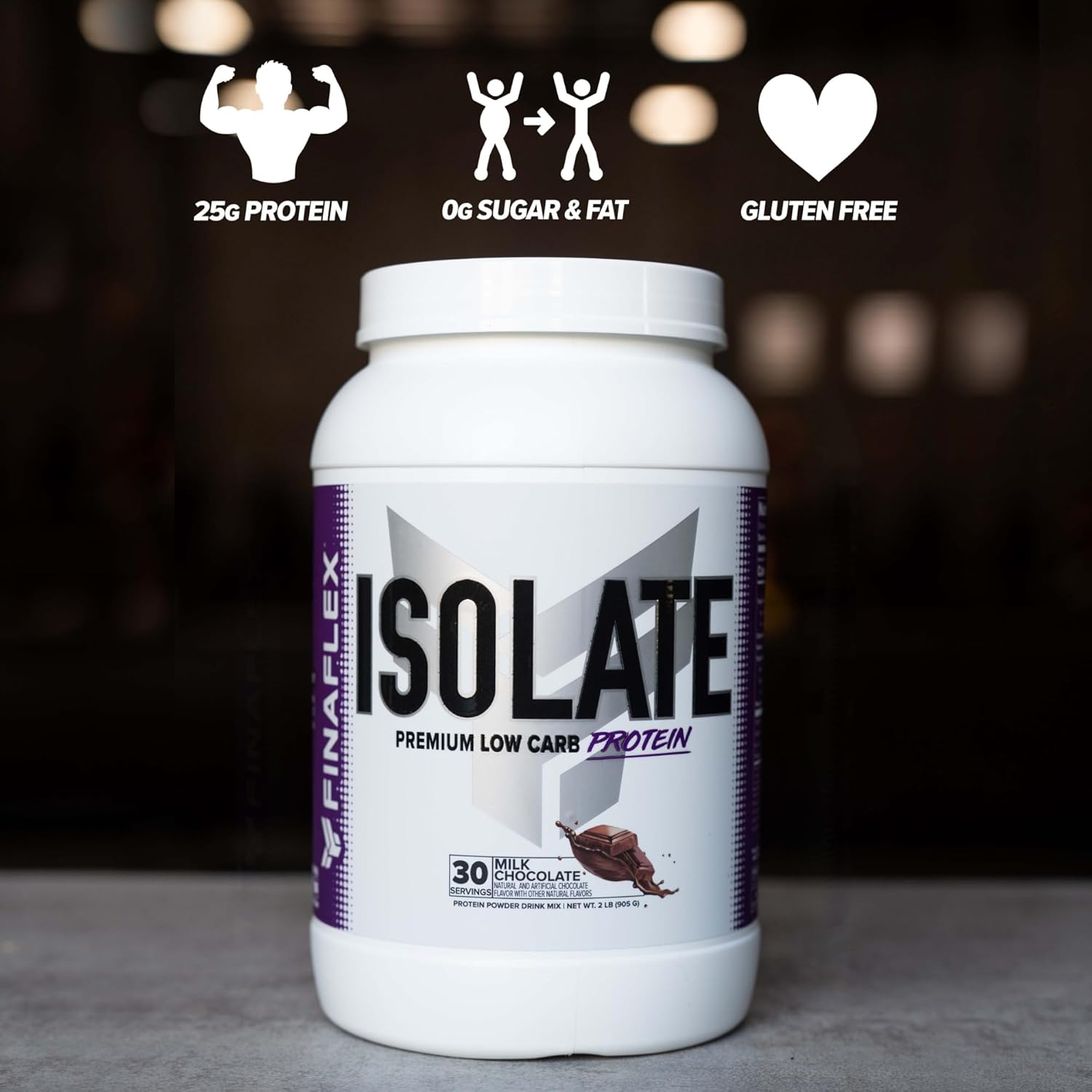 FINAFLEX ISOLATE, Milk Chocolate - 2 lb - 25 Grams of Iso Protein Per Serving - Milkshake-Like Taste - Zero Sugar, Zero Fat & Gluten Free - 30 Servings