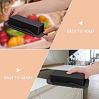 Vista 6 de Mantequillera de bambú con tapa y cuchillo, pequeño recipiente para mantequilla para un palo de mantequilla, recipiente para mantequilla