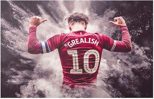 Amazon ジャックグリーリッシュイングランドサッカー選手のポスタープリントアートワークギフト装飾壁アートキャンバス絵画リビングルームの装飾 50x75cmフレームなし ウォールステッカー オンライン通販