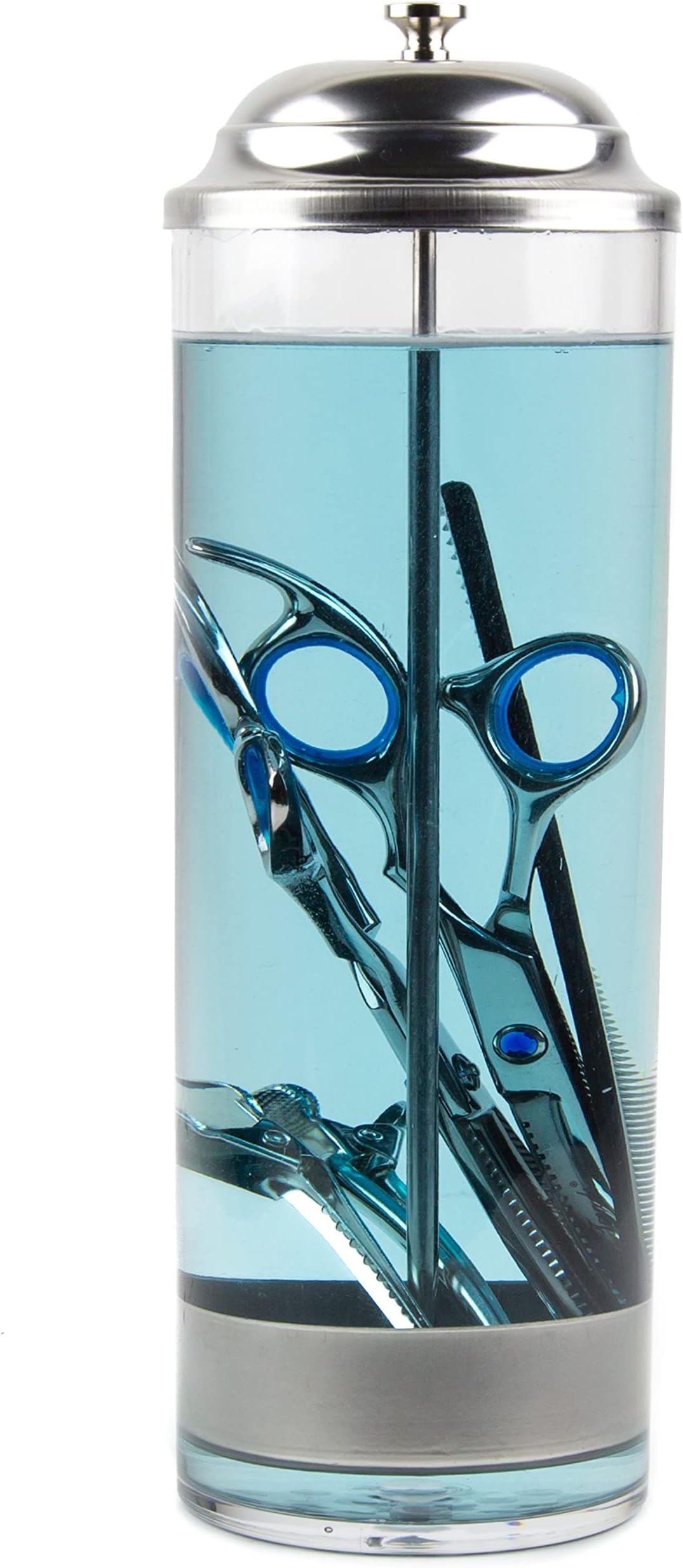 Salon Disinfectant Jar - Shatterproof Acrylic - Barber Alcohol Jar - Salon Sterilizer Jar - Barber Comb Cleaner - Barber Cleaning Supplies - Salon Barber Tools