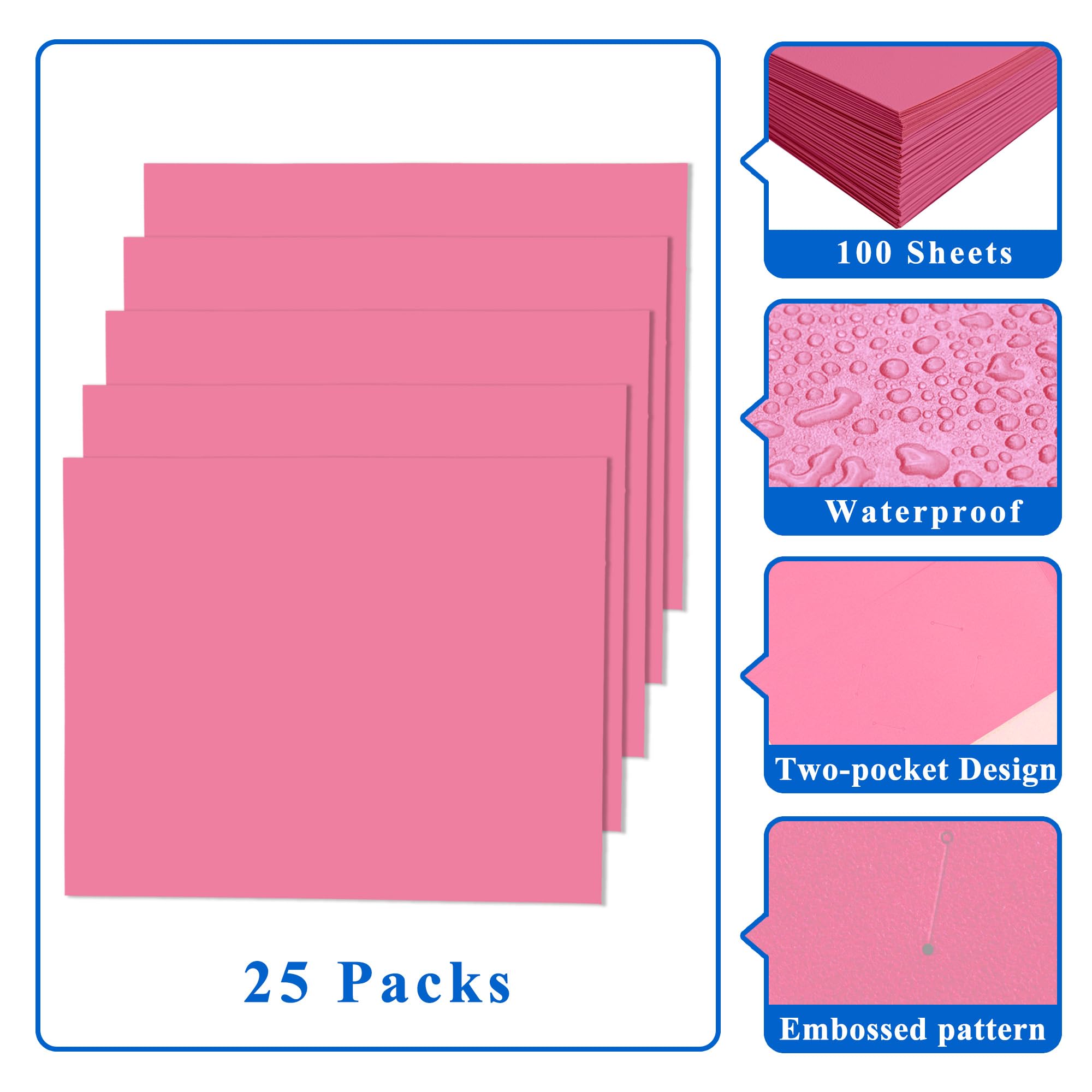 Zzrywuty 50 Packs Paper Folders With Pockets For Students - View #2