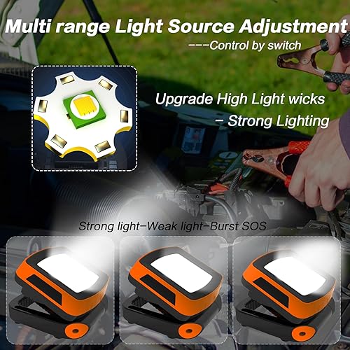 Miniatura 4 de Luz de trabajo LED recargable con base magnética y gancho para colgar, IP65 impermeable, portátil, iluminación para lugares de trabajo para