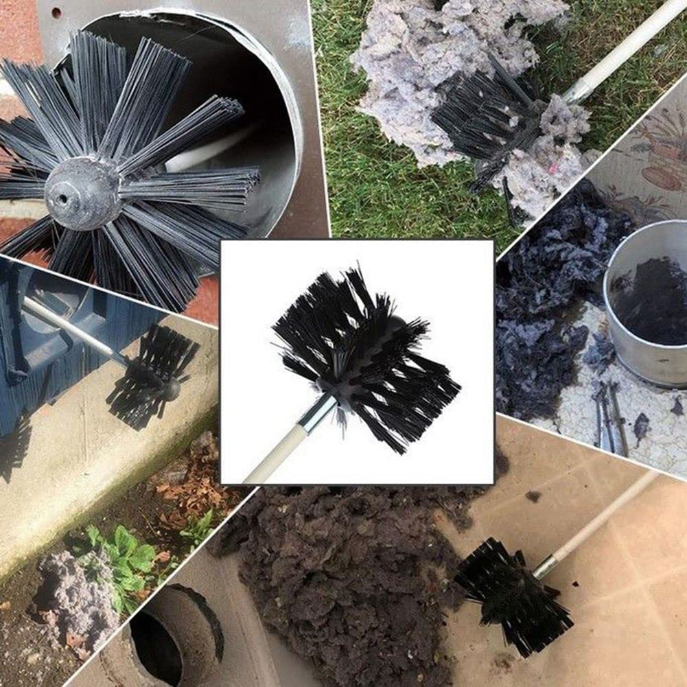 Kit spazzola per la pulizia del camino 200mm Spazzola per la pulizia dello sfiato dell'asciugatrice Levapelucchi per il camino Strumento per la pulizia della canna fumaria con setole in nylon