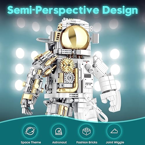 Miniatura 3 de okk Juego de construcción de astronauta de exploración espacial, bloques de construcción de astronautas para niños, juguete espacial coleccionable