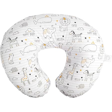 Boppy Original Nursing Support, FKA Boppy Nursing Pillow, White and Gold Notebook, Ergonomic Breastfeeding, Bottle Feeding, and Bonding, Hypoallergenic Fiber Fill, Removable Cover, Machine Washable