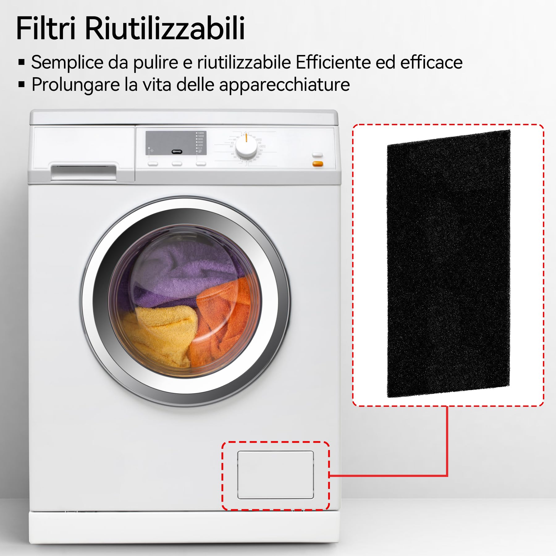 5 Filtri In Spugna Per Asciugatrice Bauknecht Whirlpool - Ricambio 481010354757