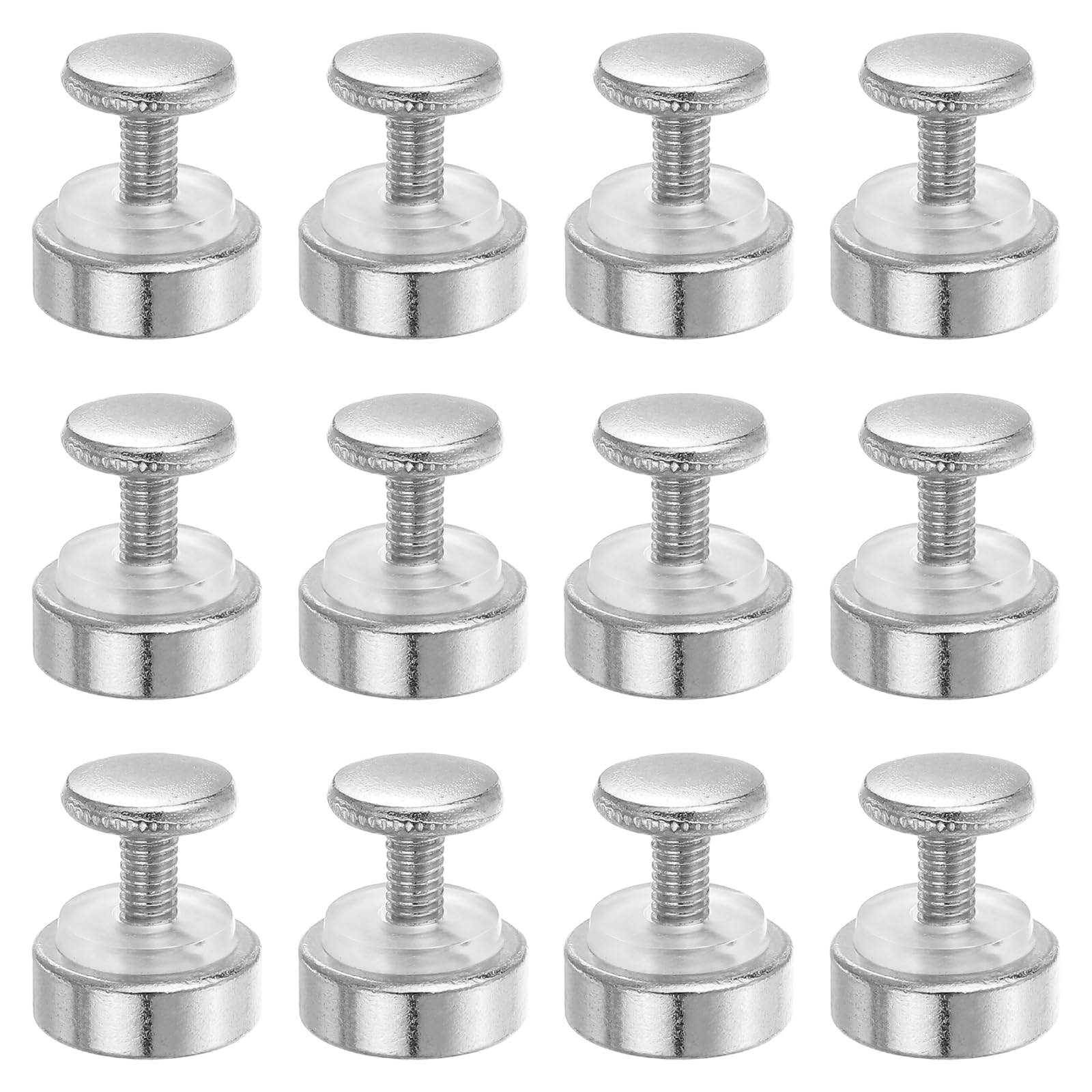 PATIKIL M4x0.7 Standoff Screws with Spacers, 12 Pack Wall Mounting Hardware Thumb Screw Fasteners for Acrylic Glass Signs Mirrors, Silver 15mm