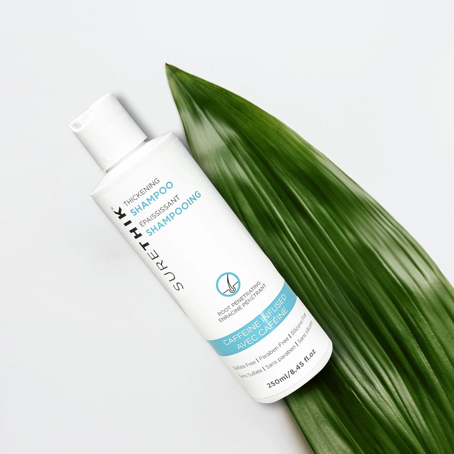 SURETHIK Hair Thickening Shampoo - With Caffeine & Nourishing Oils - Sulfate, Paraben & Silicone Free (250ml)