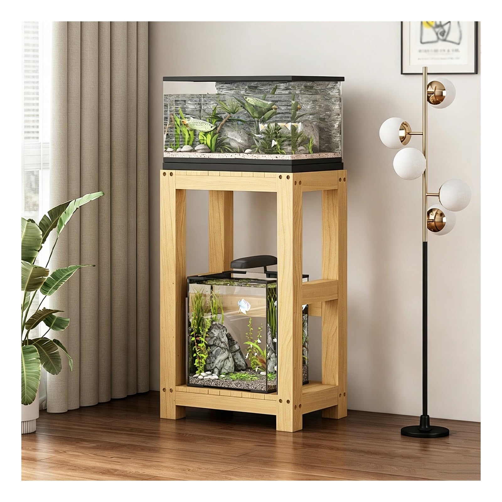 Soporte para Acuario de Madera Maciza, Soporte para Pecera