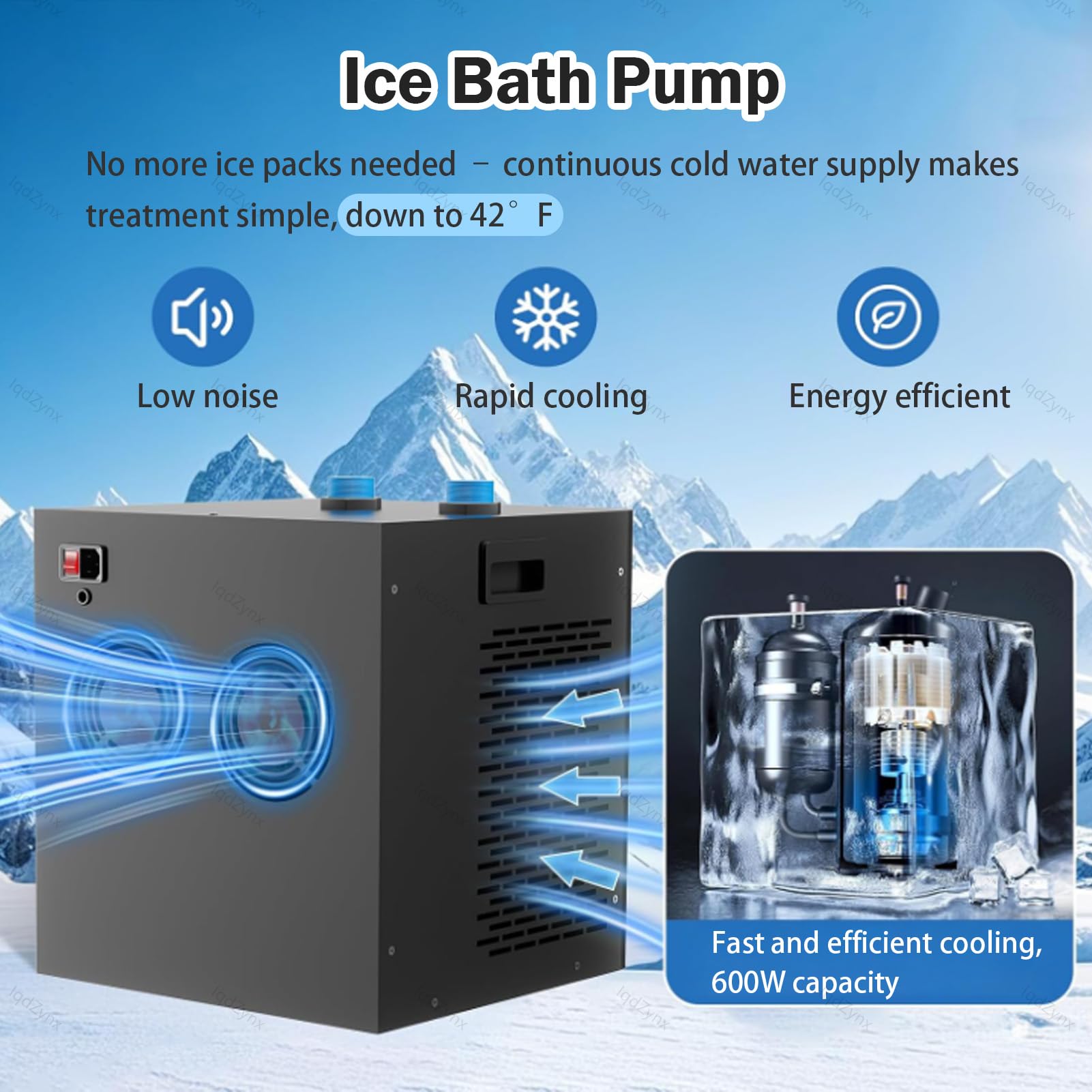 Ice Bath Chiller - Enfriador de agua fría controlado por botón con filtro externo y bomba sumergible para atletas y uso de recuperación en el hogar