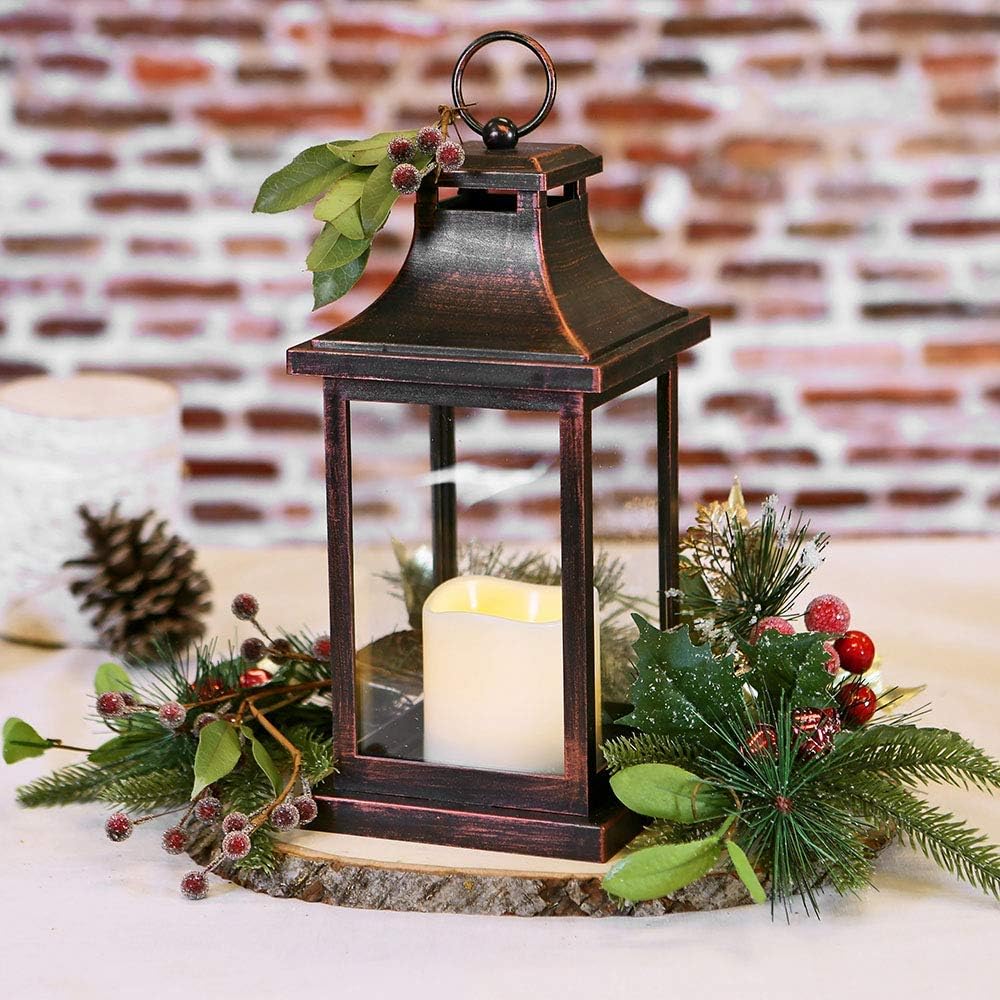 60% оƒƒ Dіѕсоunt LED Decorative Lanterns - Set of 4 - Kate Aspen Vintage Rustic Home Décor Lantern Tabel Centerpiece for Wedding, Bridal Shower, Anniversary Party - Copper