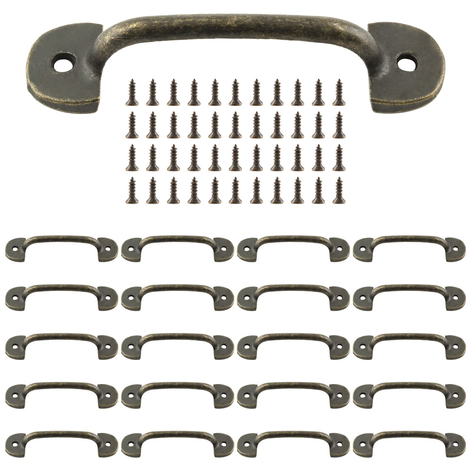 Murtenze 20 Pcs 1.9 Inch Mini Decorative Handles Bronze Vintage