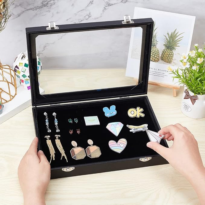 Estuche Exhibidor de Broches de Terciopelo Negro miniatura 2