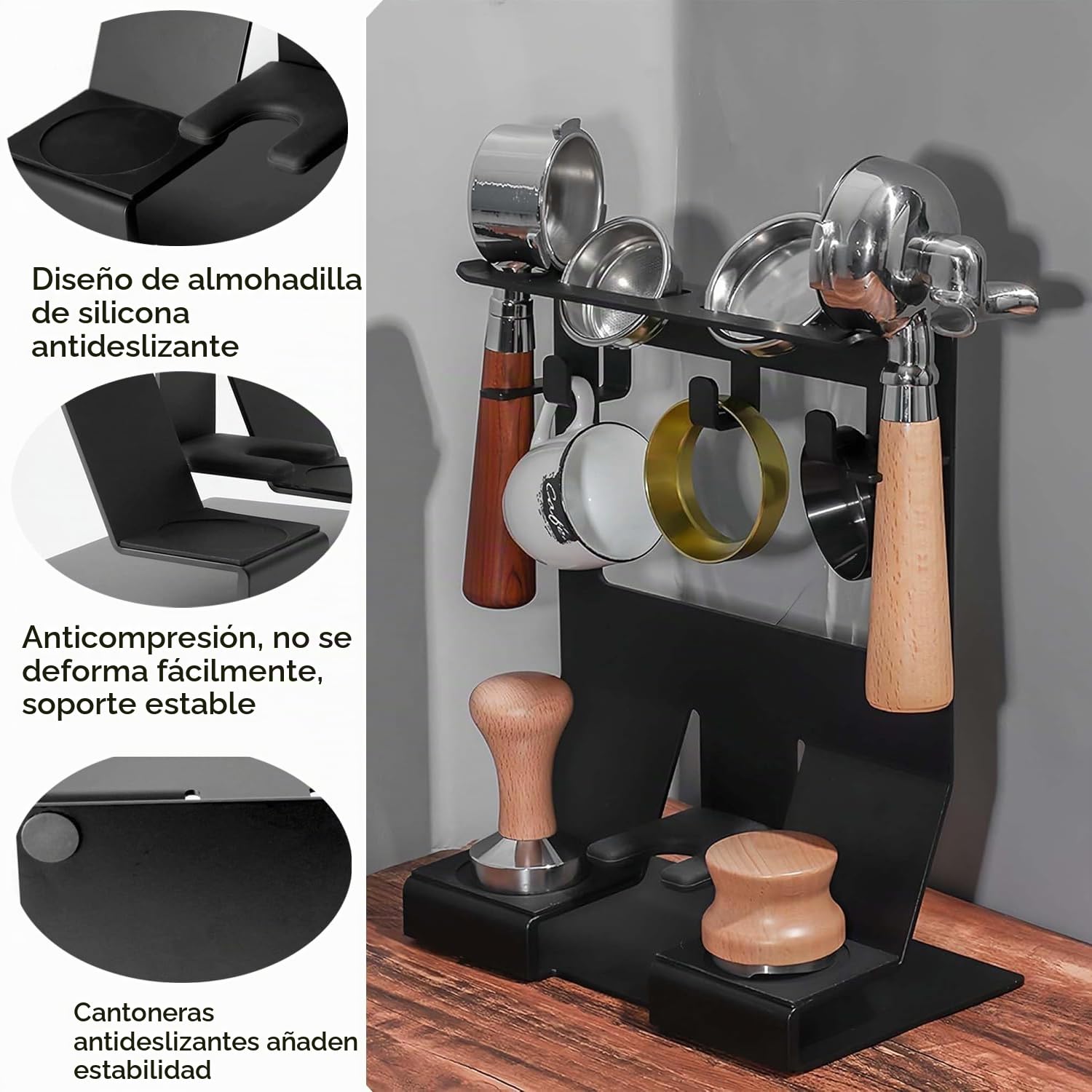 Organizador Profesional para Accesorios de Café, Sistema de Almacenamiento Compacto para Baristas​, para 58mm Tamper