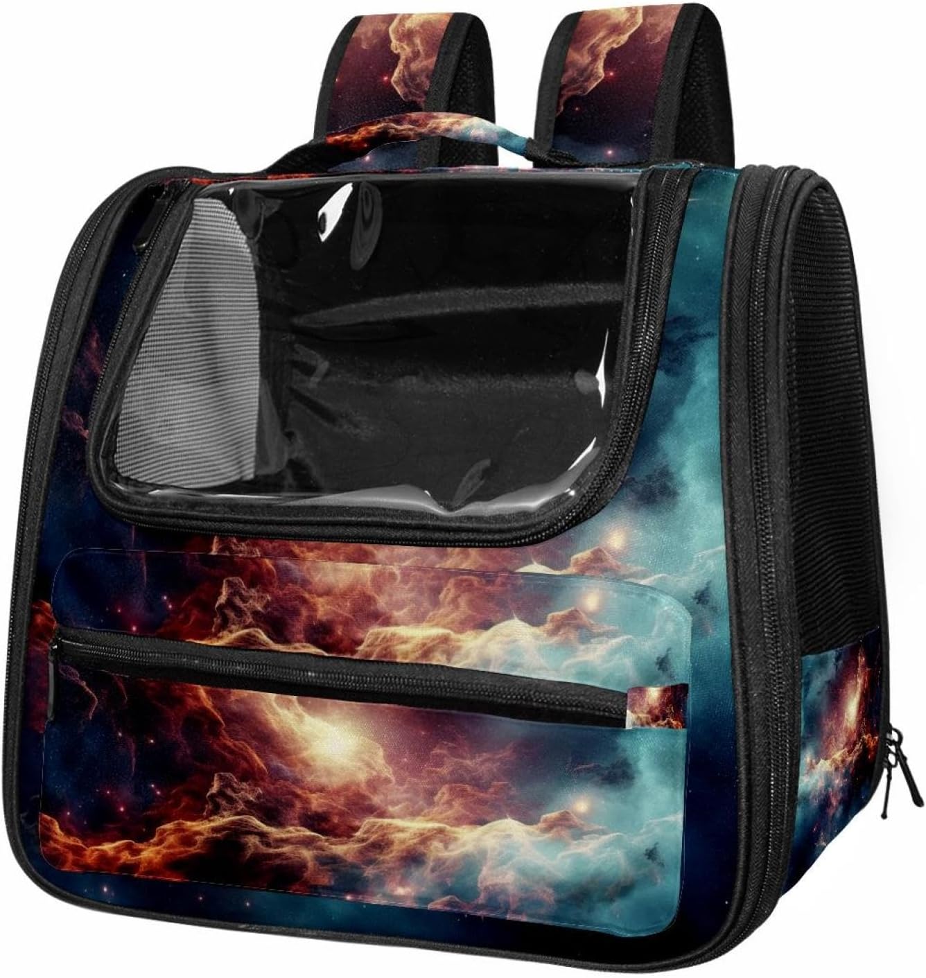 Portable Travel pet Backpack Carrier Hamster Bag Small Dog cat Carrier Breathable Hang Bag, Stars Nebula