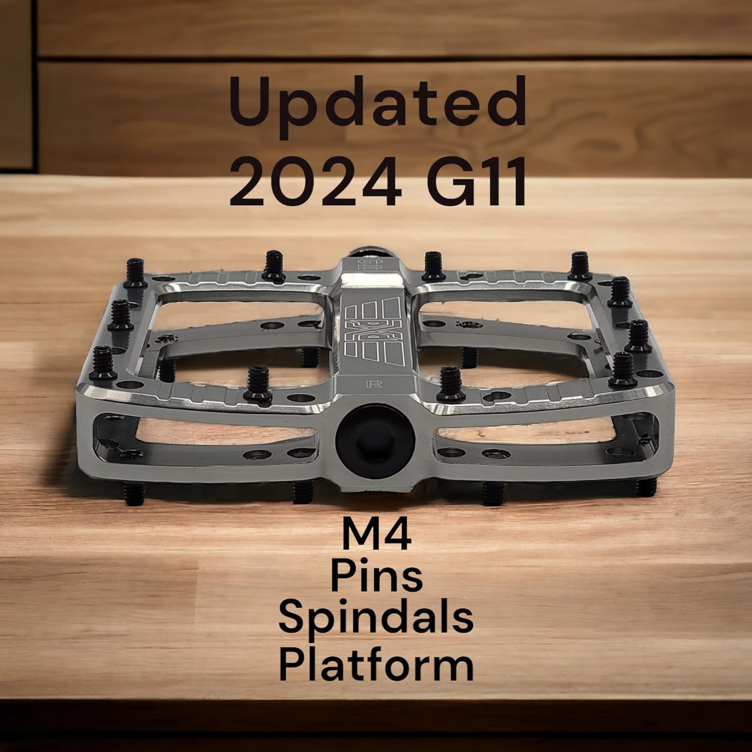 PDX G11 Mountain Bike Pedal MTB Pedal Large Concave Platform Machined Aluminum Polished Bicycle Non-Slip Pedals 9/16 Chromoly Spindle Smooth Ball Bearings