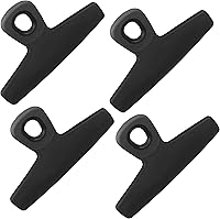 COOK WITH COLOR Heavy Duty Black Chip Clips - 5 Inch Wide Airtight Bag Seals for Food Storage, Pack of 4