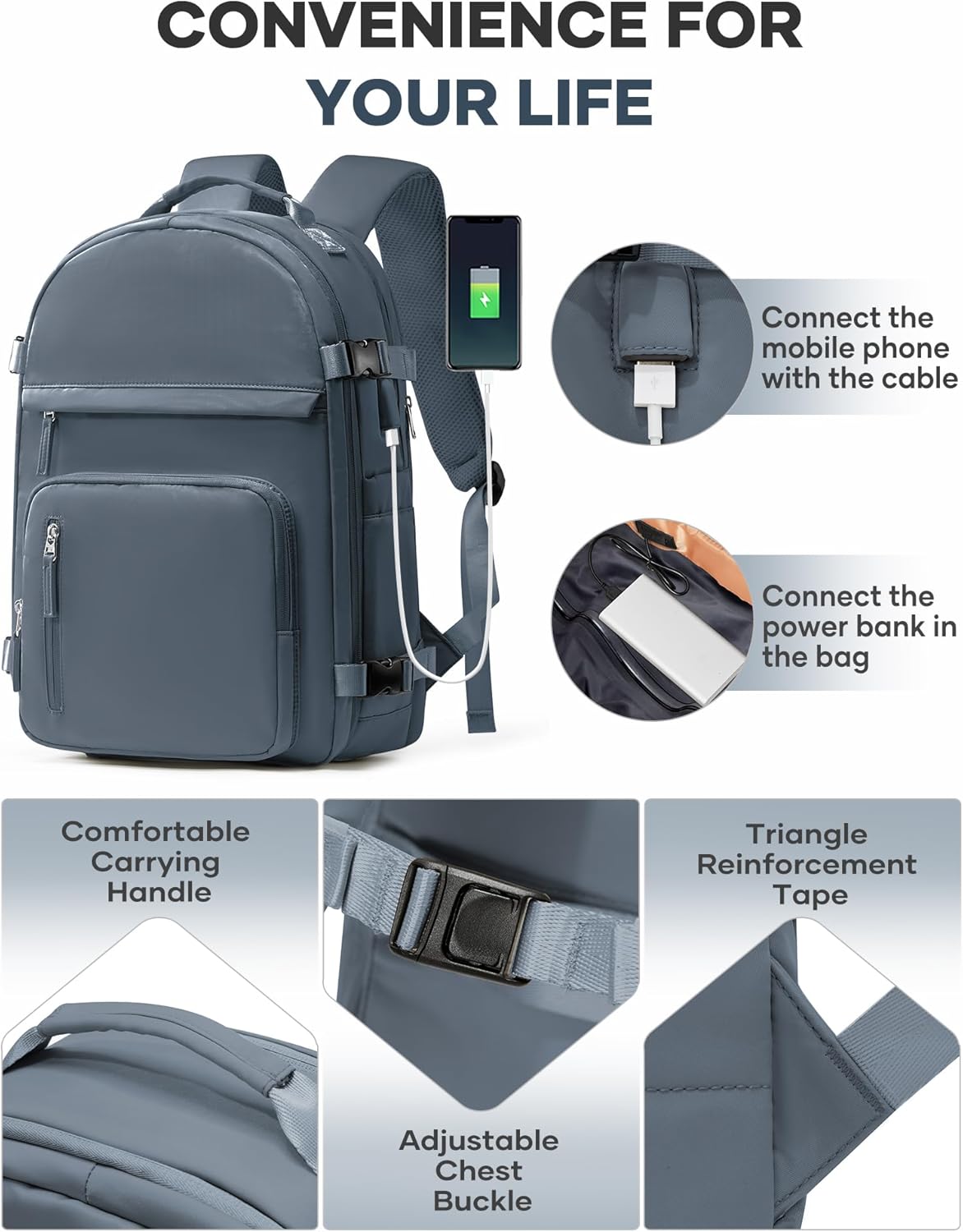 coofay Vacuum Backpack Travel with Pump Vacpack Travel Backpack with Vacuum System Compression Backpacks for Traveling Mochila De Viaje Carry on Luggage - Image 9