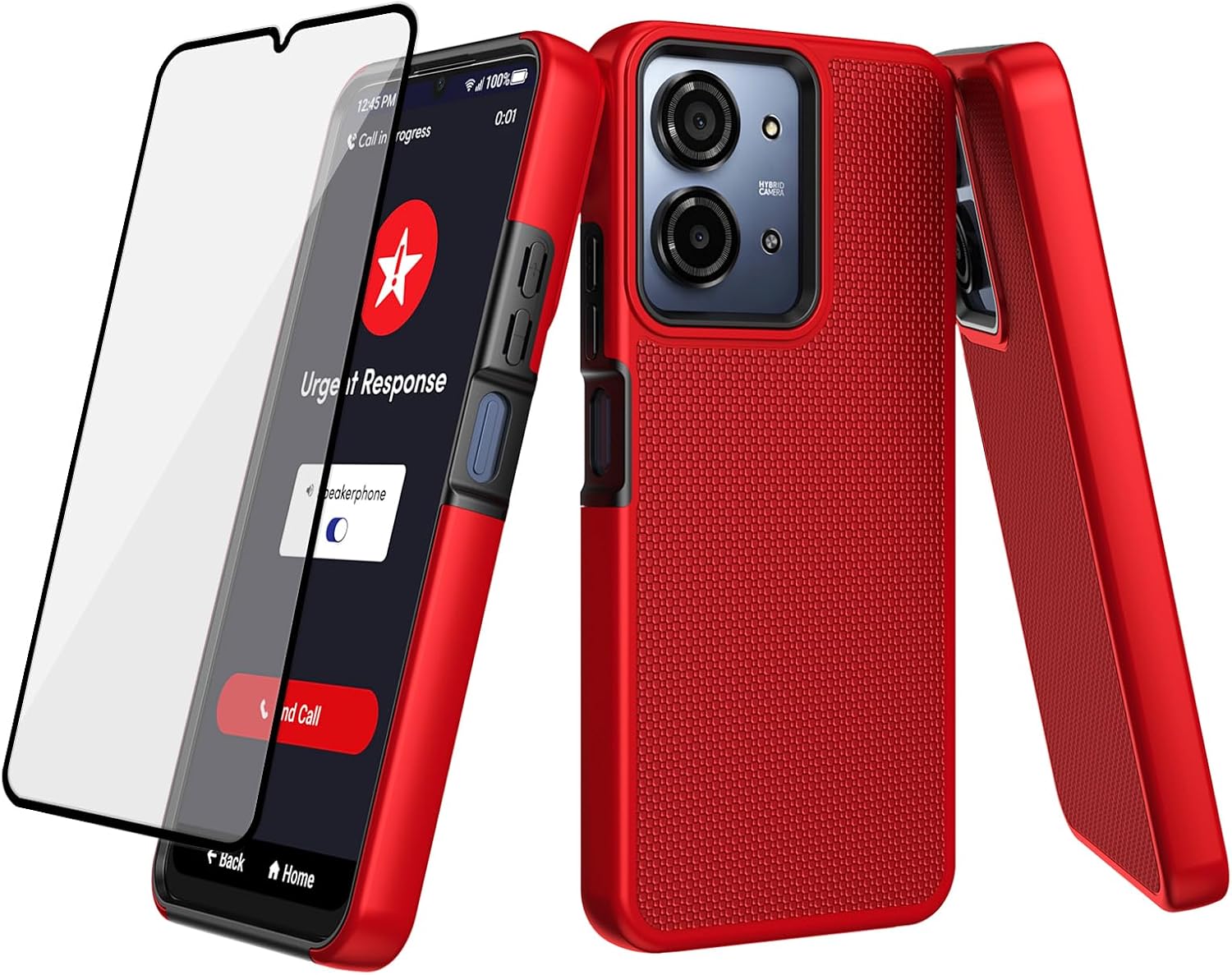 Ailiber for Lively Jitterbug Smart 5 Case Shockproof, Screen Protector-Red