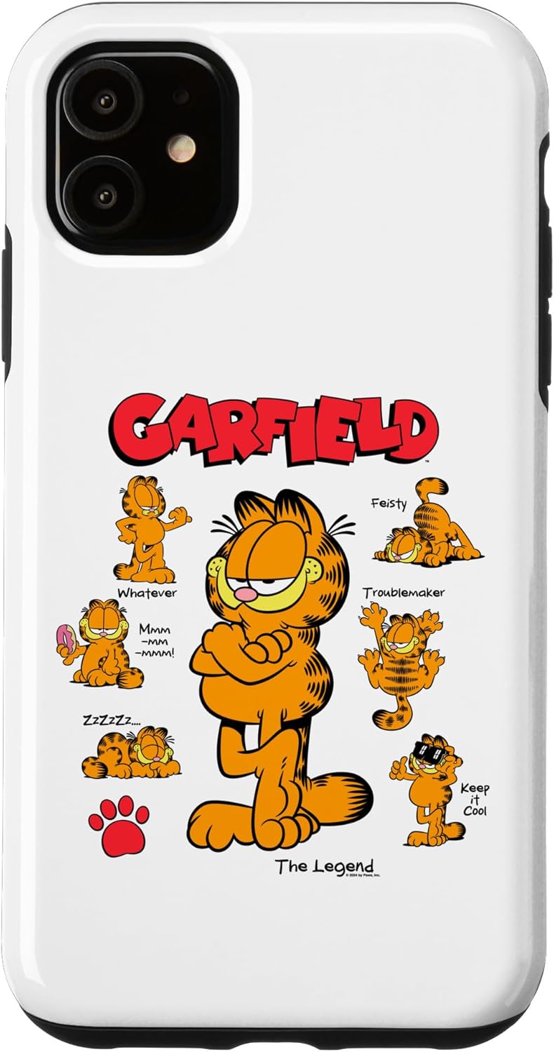 Garfield Classic Multi Moods with Logo/Pawprint "The Legend" Case for iPhone 11