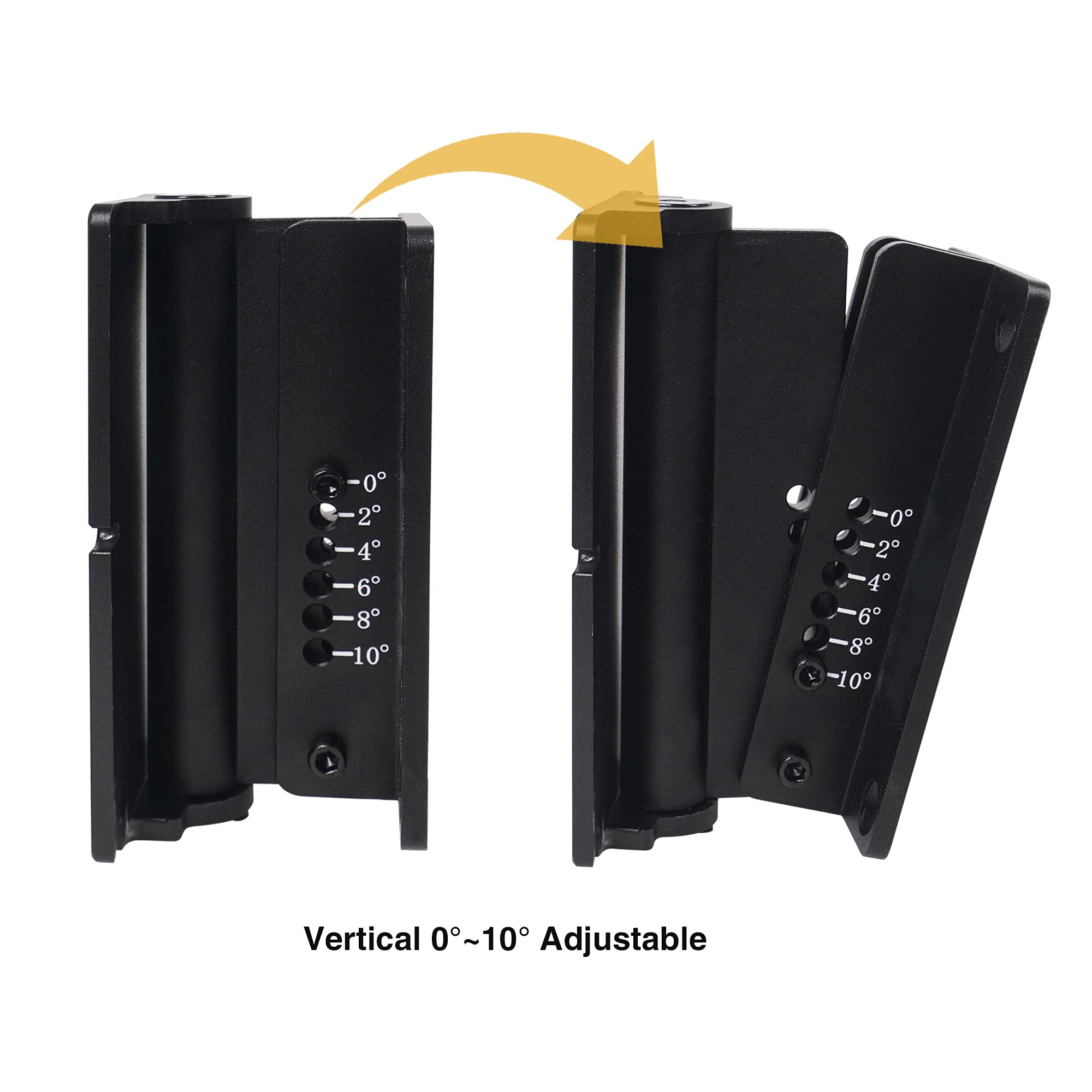 Sound Town Paquete de 2 soportes de montaje de pared universales para altavoz con ajuste de ángulo, plantilla de montaje de 4.2 x 2 pulgadas, negro (CWB-1A-PAIR)
