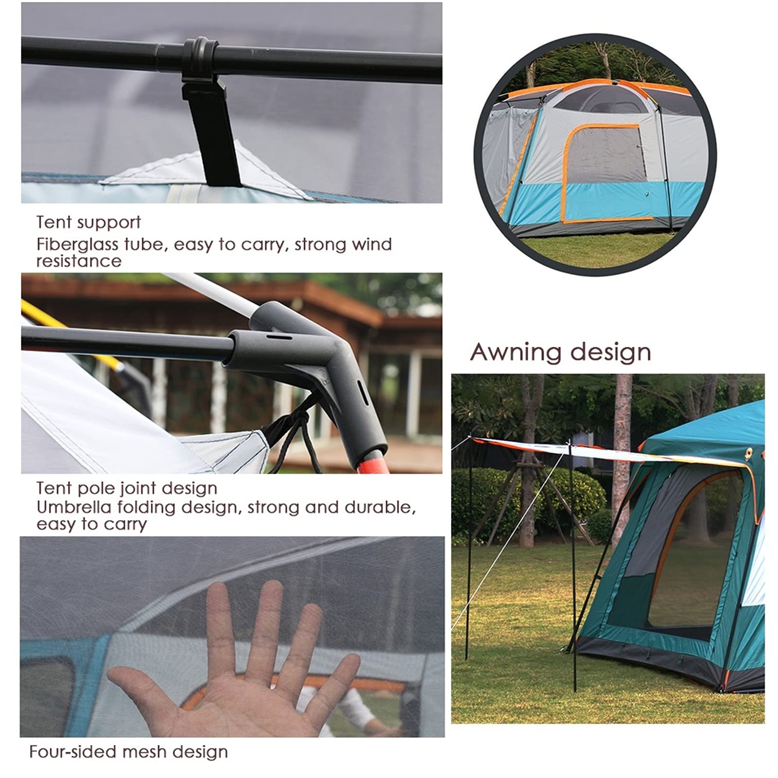Amazon.co.jp: キャンプテント 8人用テント、防水ドームテントテント