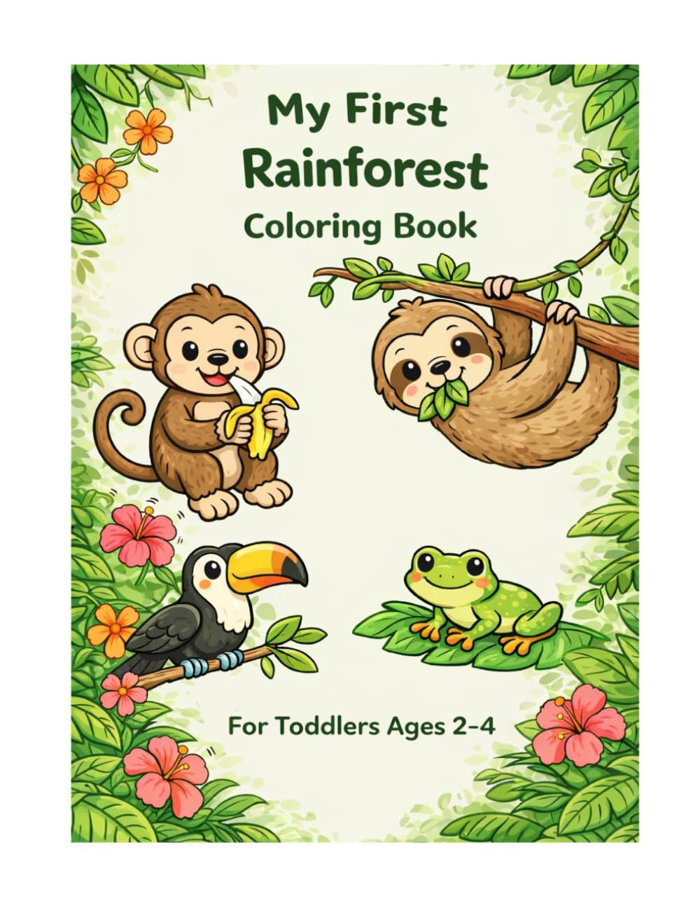 My First Rainforest Coloring Book: Big & Simple Coloring Pages Ages 2–4 (My First Big & Simple Coloring Books For Toddlers)