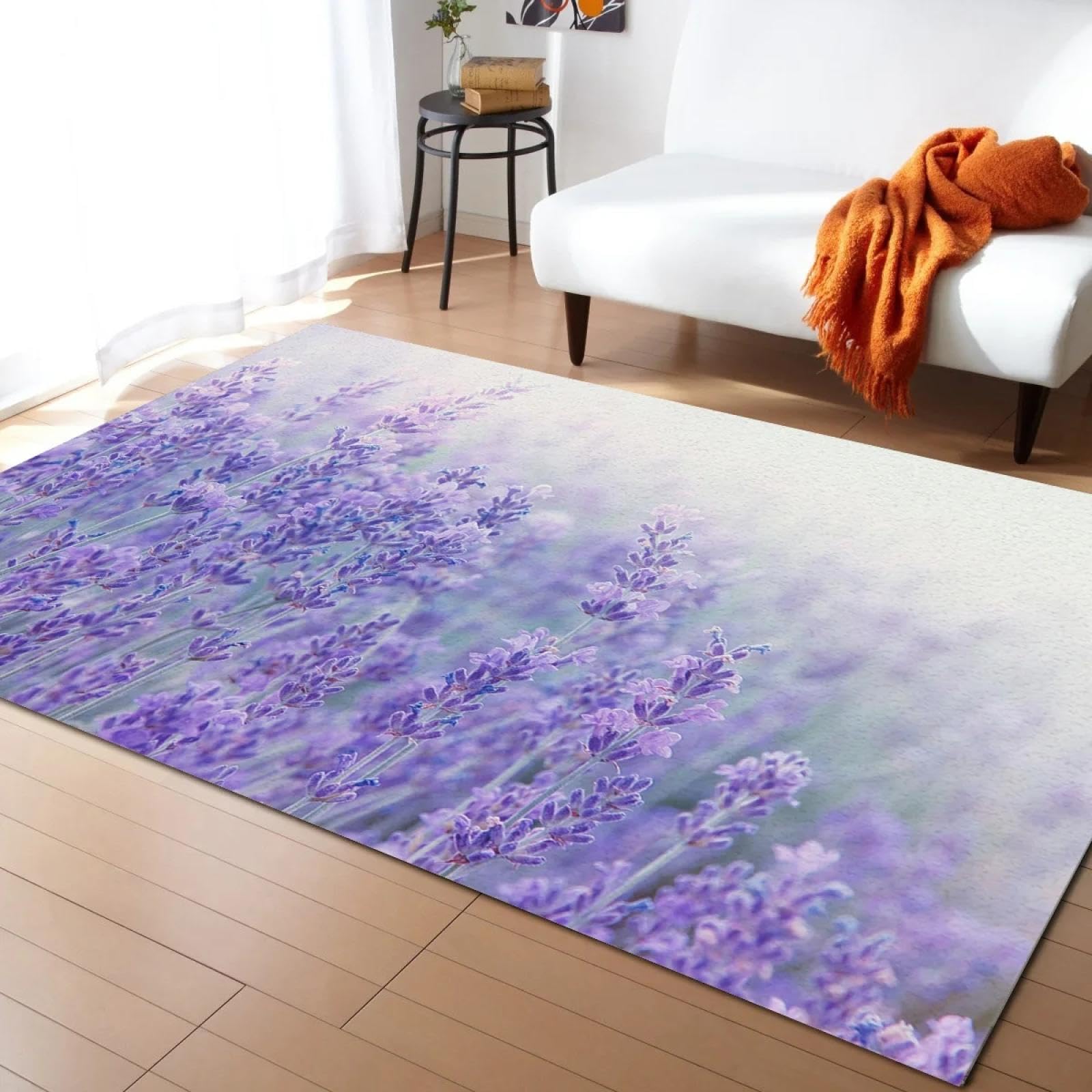 Tapis de chevet violet 60x90 cm et petit tapis de sol cuisine lavande