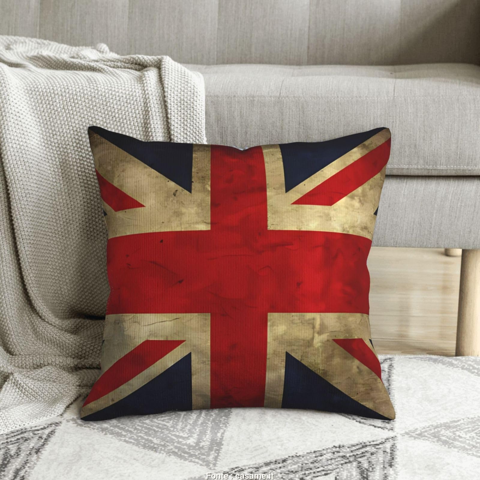 Housses de coussin drapeau britannique 40x40 cm double face pour canapé