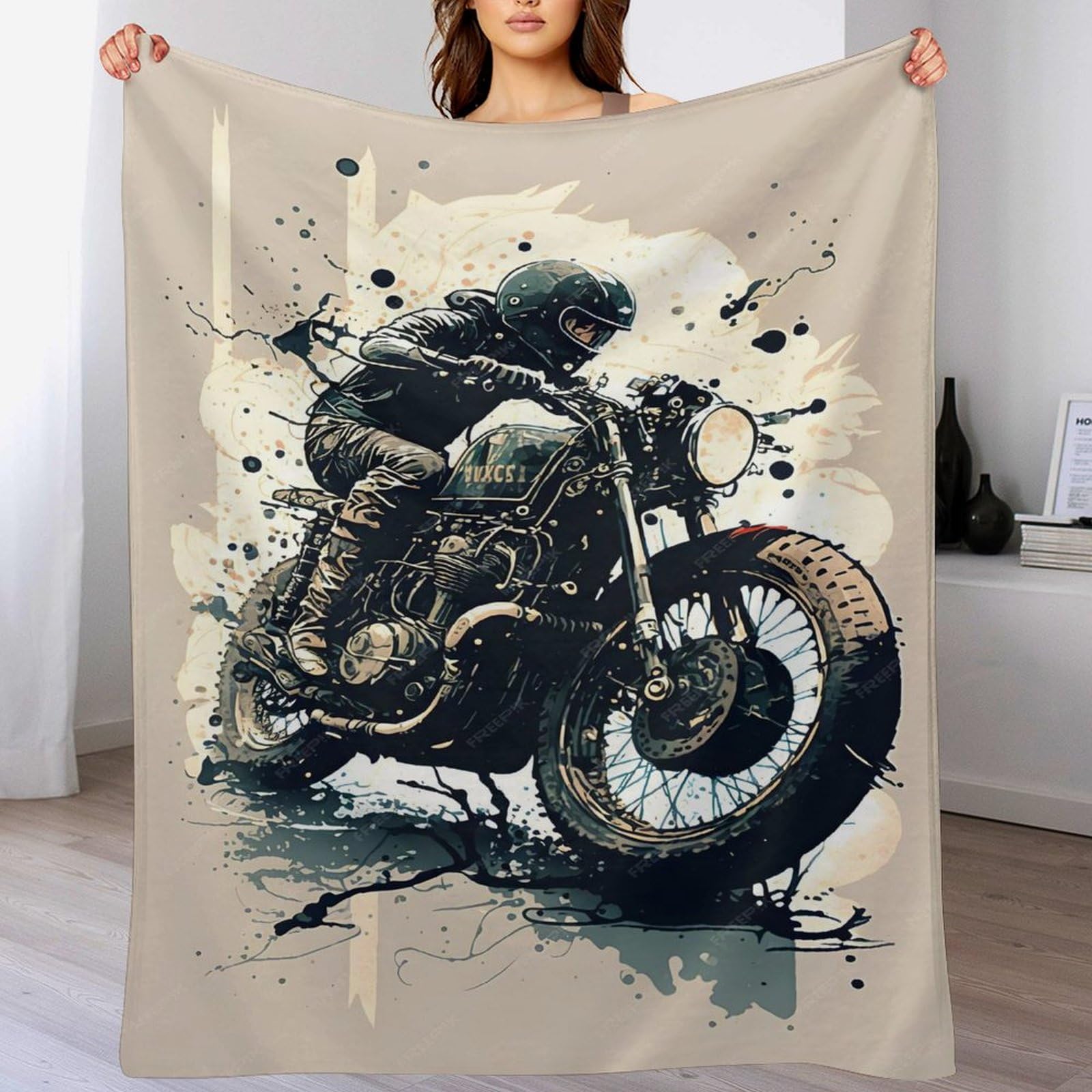 Couverture polaire moto plaid en flannel doux 150x200