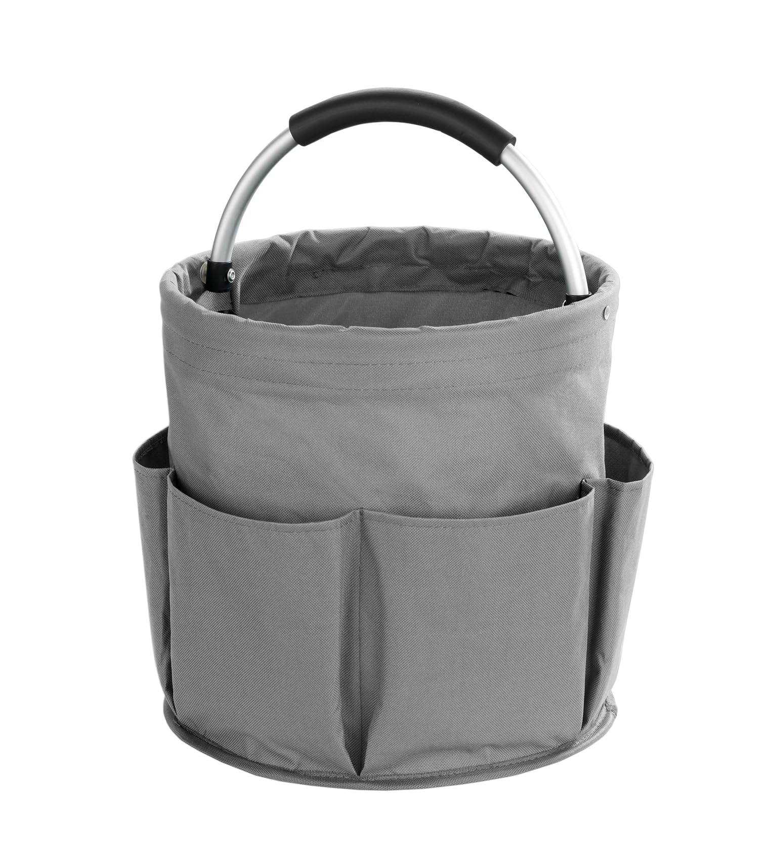 WENKO Organizer universale per la pulizia della casa e del giardino con 6 scomparti per elettrodomestici, attrezzi, utensili per la pulizia, Ø 28 x 26,5 cm, antracite