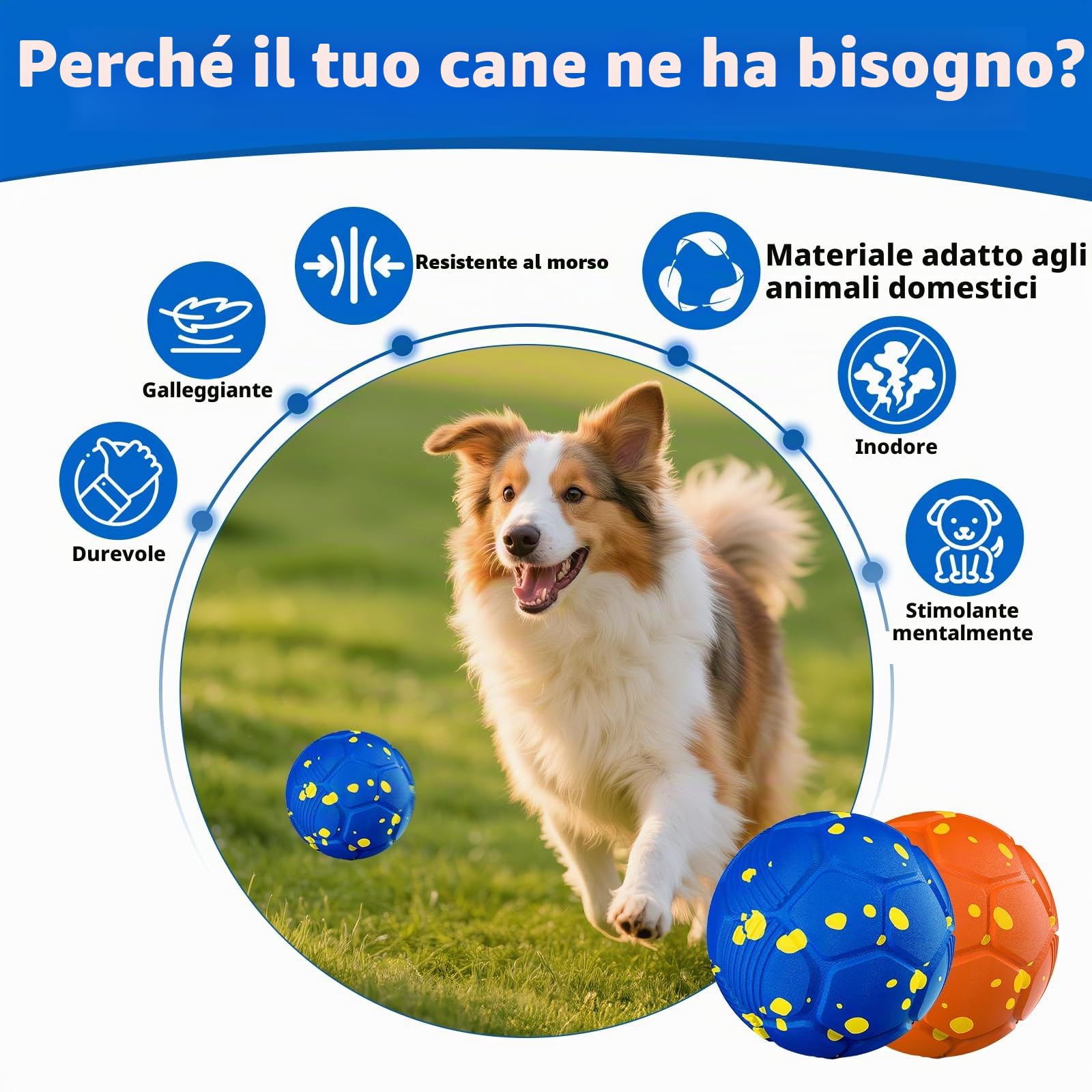 Palle per Cani Giocattolo Intelligente Interattivo con 3 Modalità di Gioco Impermeabile,Ricaricabile, per Cuccioli Cani di Taglia Media e Grande Giocattolo Elettrico Indistruttibile