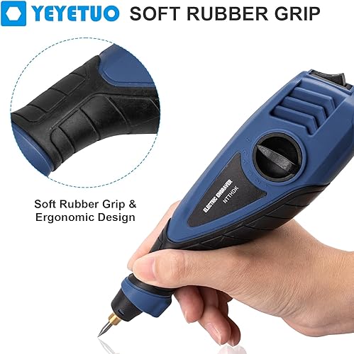 Miniatura 4 de Bolígrafo de grabado de 25 W, herramienta de grabado de potencia de 6 velocidades, bolígrafo grabador de mano con brocas de acero de carburo de