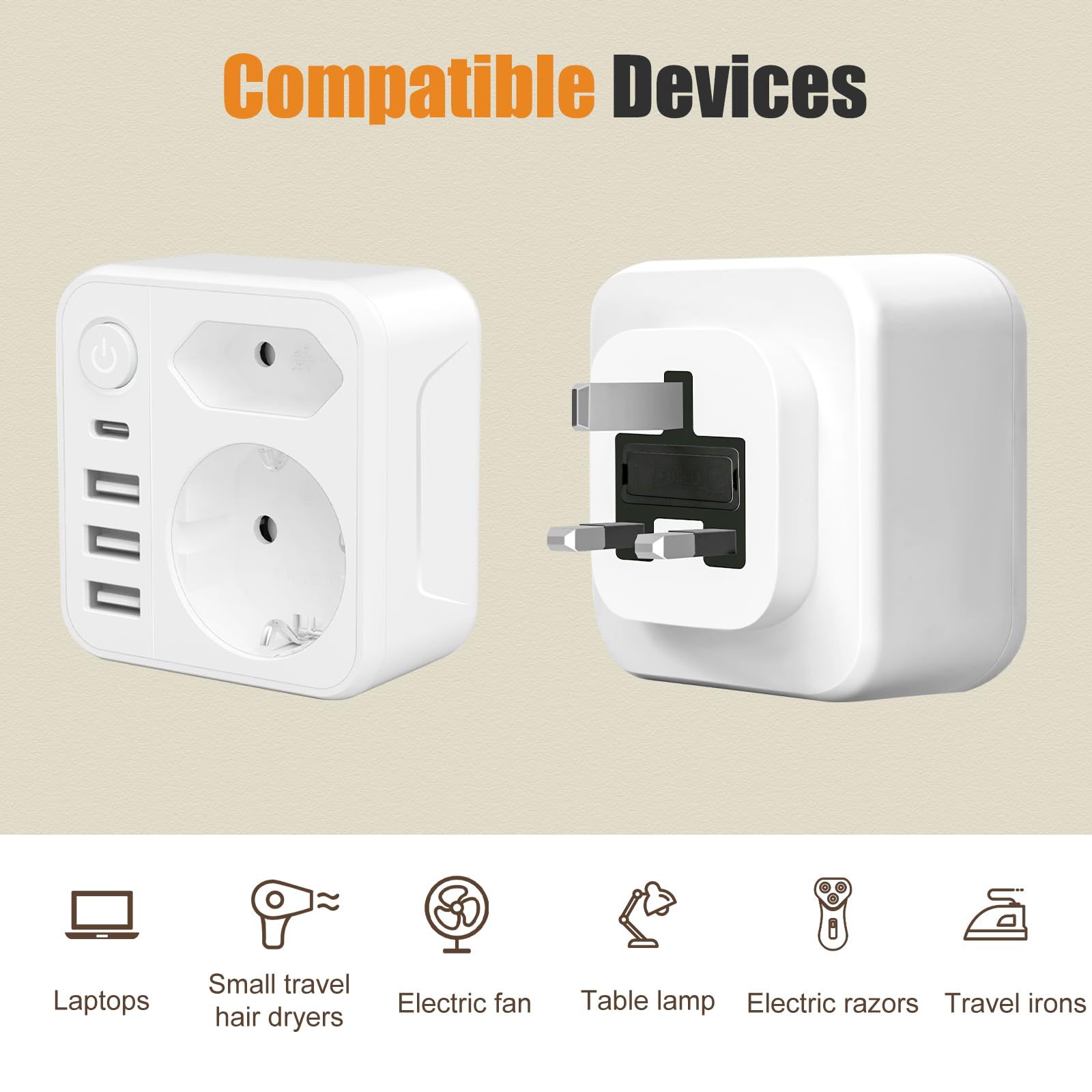 Adattatore Universale Da Viaggio 20W, Presa Universale Da Viaggio Con 2 USB A E 2 USB C, Adattatore Presa Internazionale Per UK, USA, Giappone, Australia, Tailandia