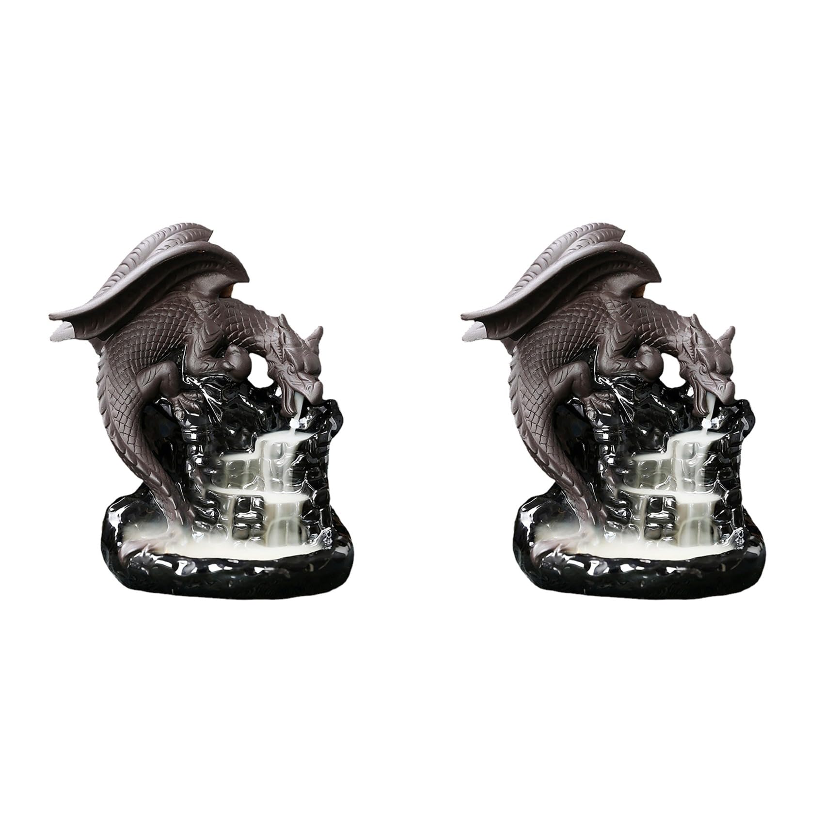 Vjsujehgy 2X Dragon Decor Cone Holder Censer Encensoir Palnik Incense Meditation Backflow Incensario