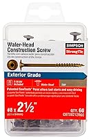 Vista 1 de Simpson Strong-Tie CBT08212R60 - Tornillo de construcción de cabeza de oblea T-20 #8 x 2-1/2 "60ct
