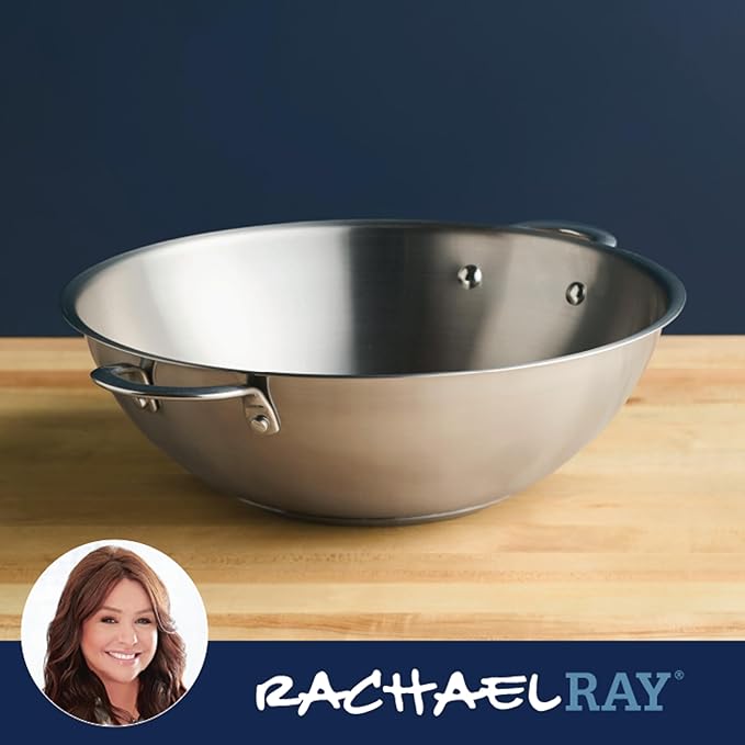Wok de acero inoxidable Rachael Ray Professional 14 pulgadas miniatura 7