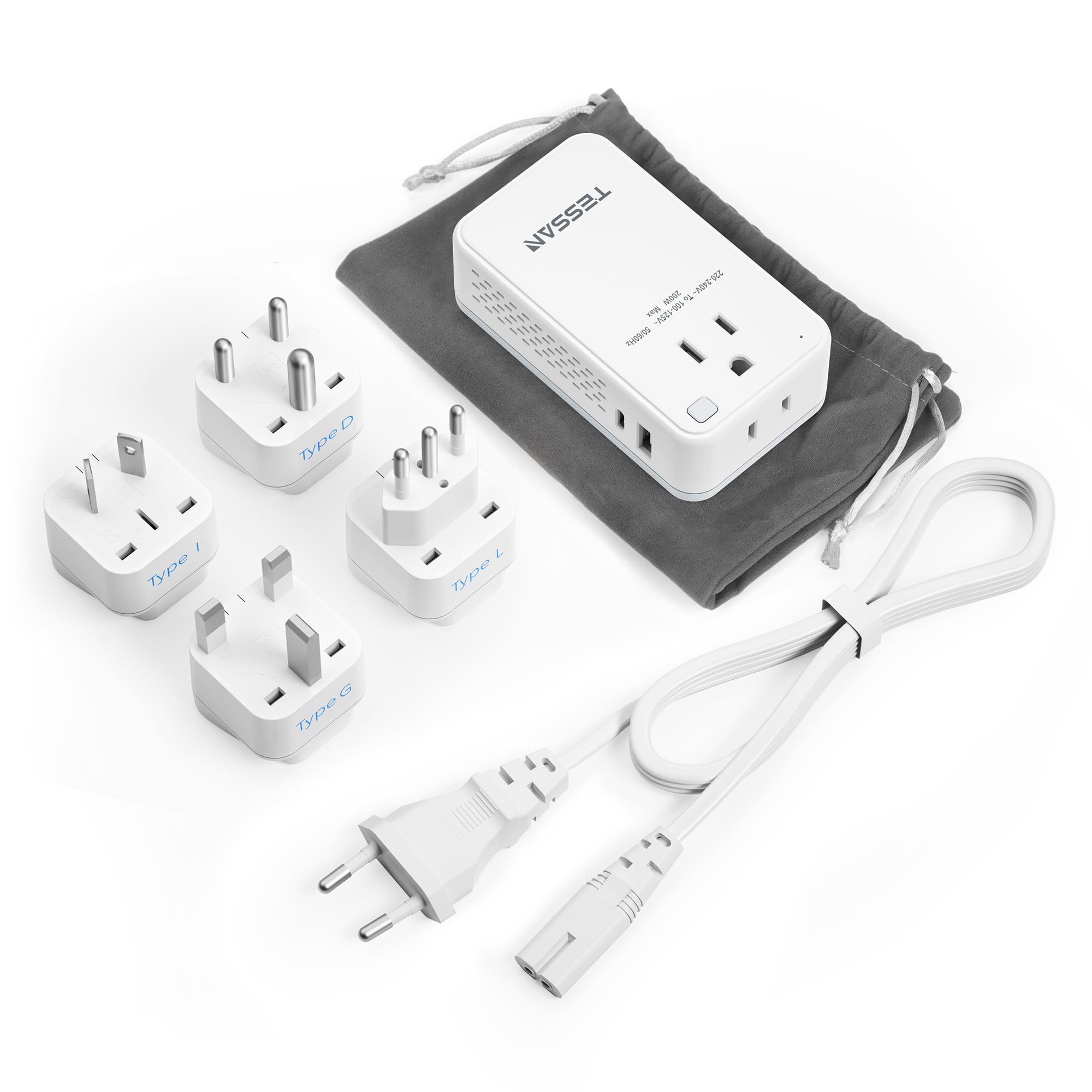 Amazon.co.jp: TESSAN 変圧器 海外旅行用 220vから100v ダウントランス