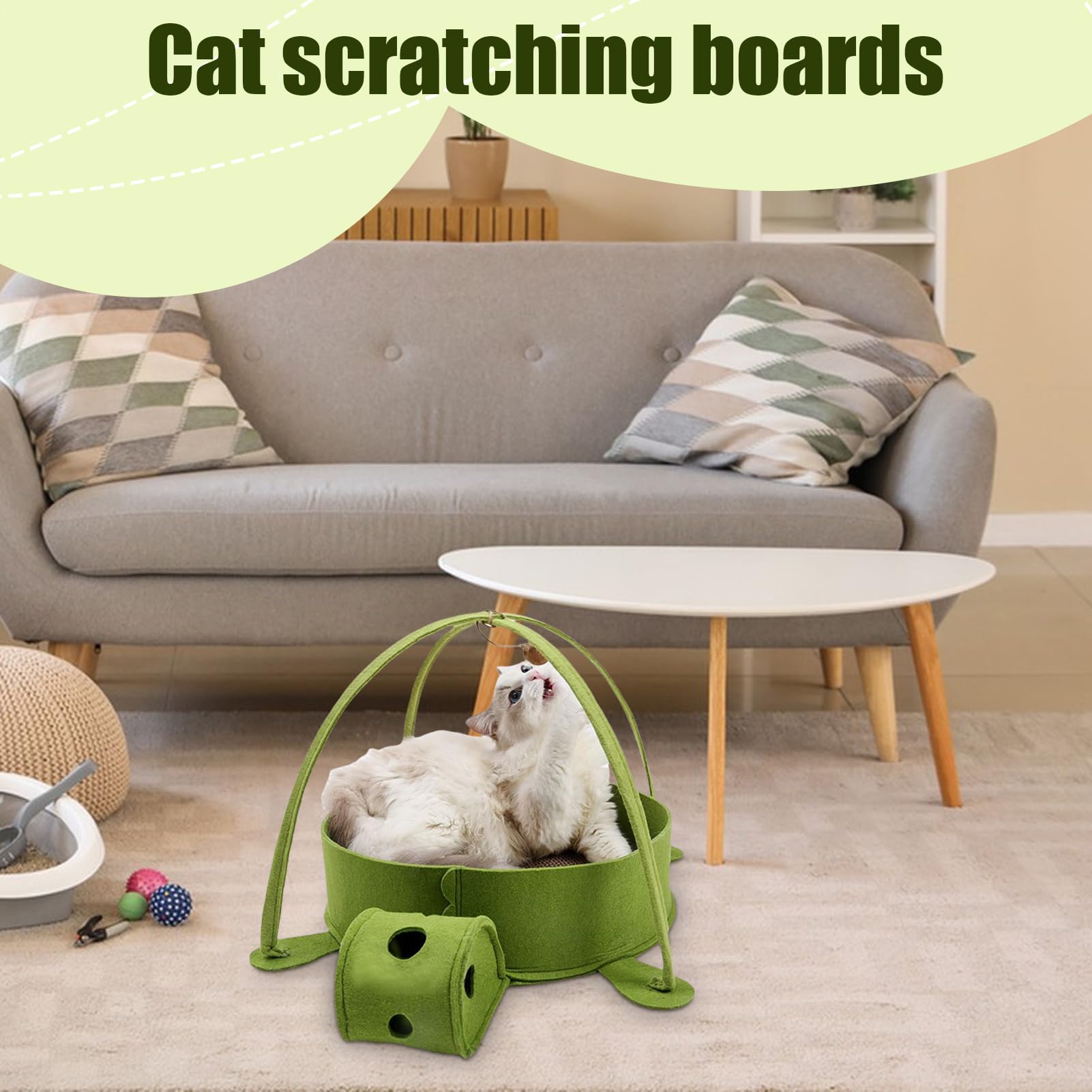 Tablero Rascador para Gatos Poste Rascador Grande para Mascotas Y Salon | Juguete Desmontable en Forma de Tortuga para Casa, Salón y Pisos de Alquiler