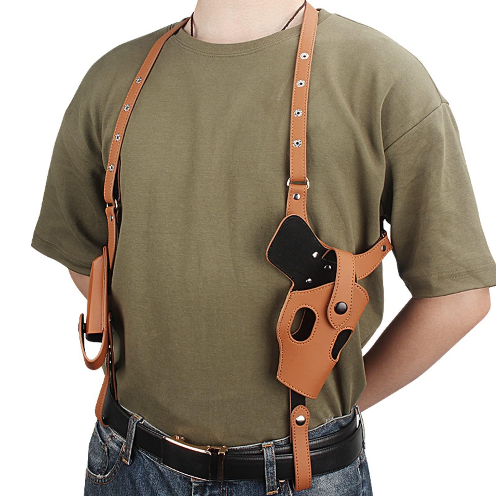Tactical Gun Holster, Leather Concealed Pistol Shoulder Holster w